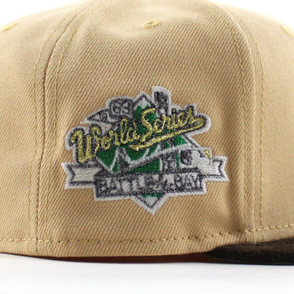 Oakland Athletics 1989 World Series New Era 59Fifty Fitted Hat (Pecan Brown Gray Under Brim)