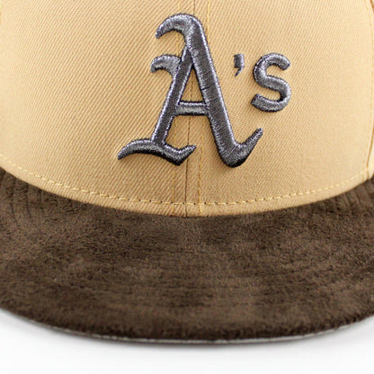 Oakland Athletics 1989 World Series New Era 59Fifty Fitted Hat (Pecan Brown Gray Under Brim)