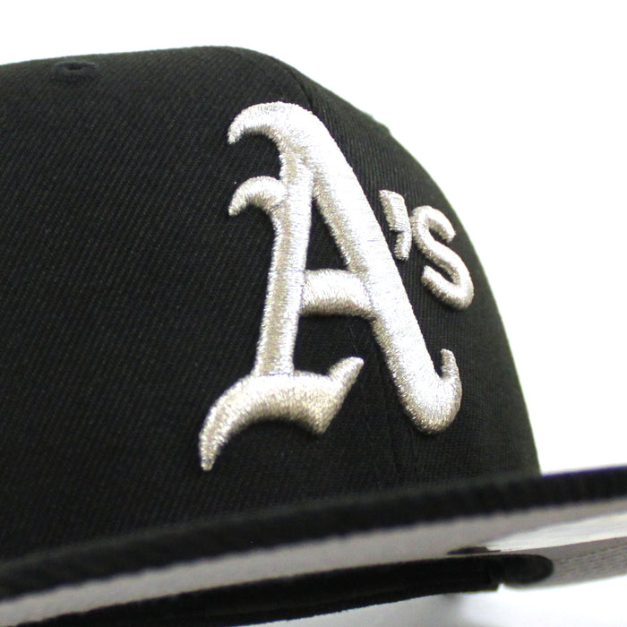 Oakland Athletics 50th Anniversary New Era 59Fifty Fitted Hat (Black Corduroy Gray Under brim)