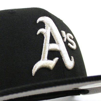 Oakland Athletics 50th Anniversary New Era 59Fifty Fitted Hat (Black Corduroy Gray Under brim)