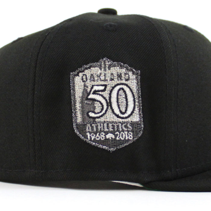 Oakland Athletics 50th Anniversary New Era 59Fifty Fitted Hat (Black Green Under Brim)