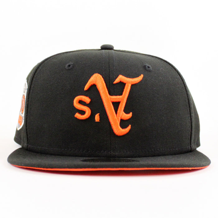 Oakland Athletics 50th ANNIVERSARY New Era 59Fifty Fitted Hat (Black Orange Under Brim)