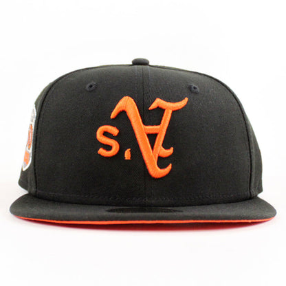 Oakland Athletics 50th ANNIVERSARY New Era 59Fifty Fitted Hat (Black Orange Under Brim)