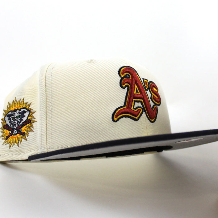 Oakland Athletics Elephant New Era 59Fifty Fitted Hat (Chrome Navy Gray Under Brim)