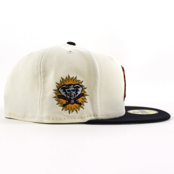 Oakland Athletics Elephant New Era 59Fifty Fitted Hat (Chrome Navy Gray Under Brim)