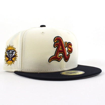 Oakland Athletics Elephant New Era 59Fifty Fitted Hat (Chrome Navy Gray Under Brim)