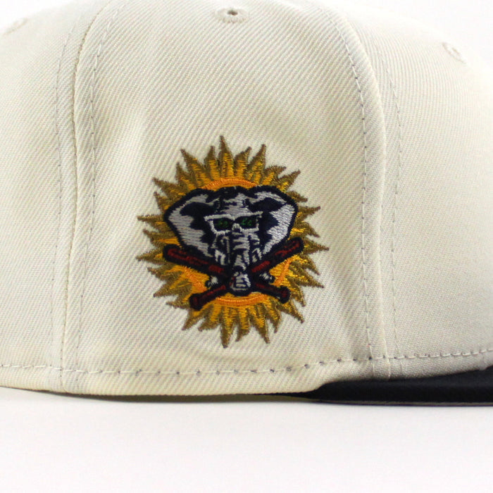 Oakland Athletics Elephant New Era 59Fifty Fitted Hat (Chrome Navy Gray Under Brim)