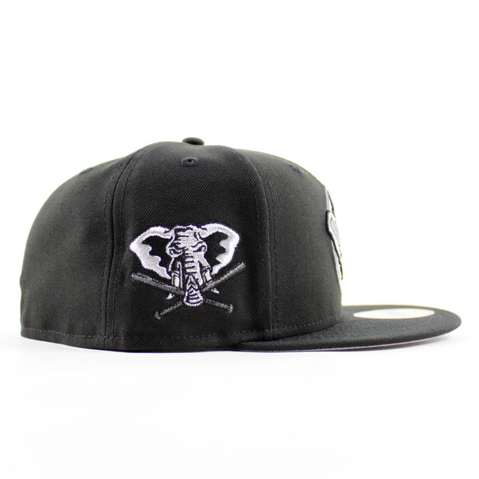Oakland Athletics Elephant Patch New Era 59Fifty Fitted Hat (Black Gray Under Brim)