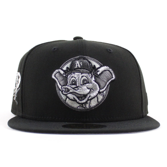 Oakland Athletics Elephant Patch New Era 59Fifty Fitted Hat (Black Gray Under Brim)