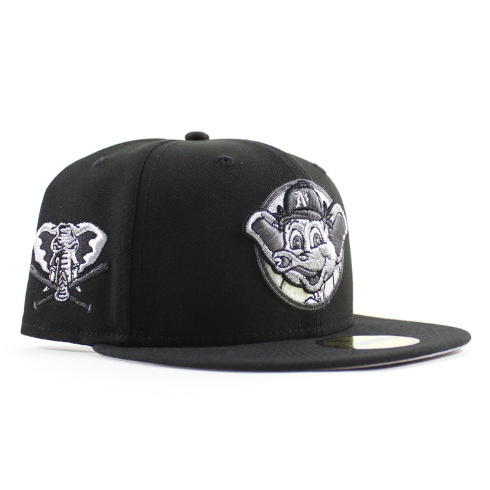 Oakland Athletics Elephant Patch New Era 59Fifty Fitted Hat (Black Gray Under Brim)