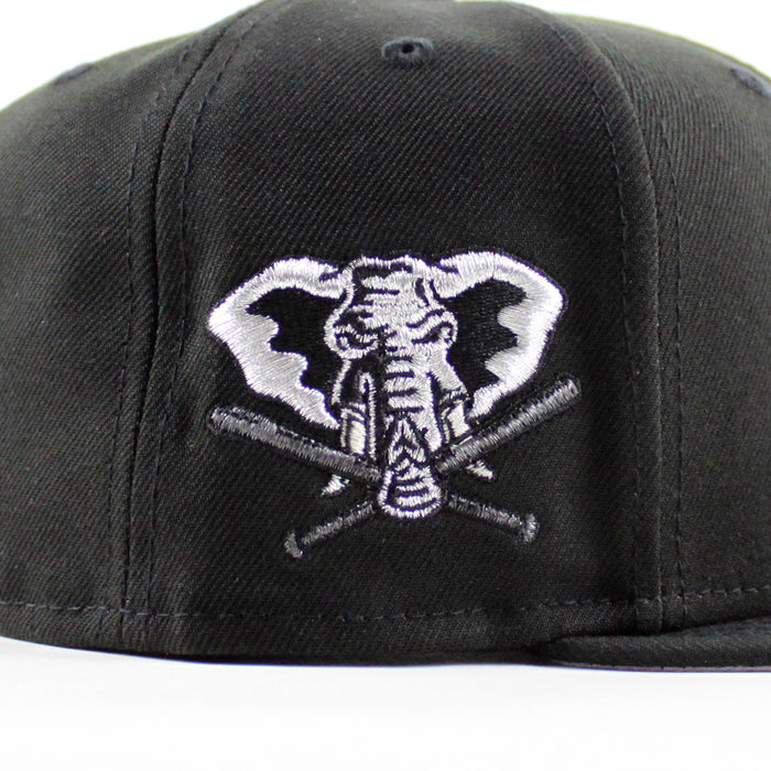Oakland Athletics Elephant Patch New Era 59Fifty Fitted Hat (Black Gray Under Brim)