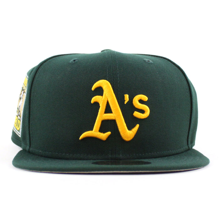 Oakland Athletics Rickey Henderson Oakland Patch New Era 59Fifty Fitted Hat (Dark Green Gray Under Brim)
