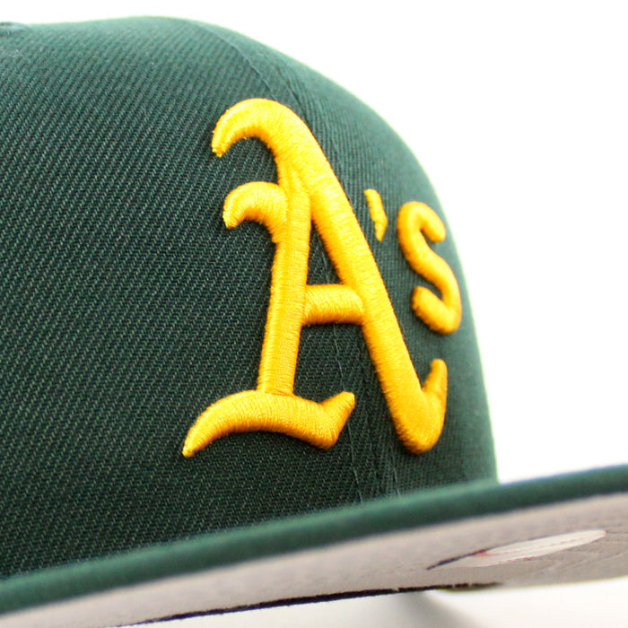 Oakland Athletics Rickey Henderson Oakland Patch New Era 59Fifty Fitted Hat (Dark Green Gray Under Brim)