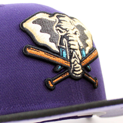 Oakland Athletics Swinging A’s New Era 59Fifty Fitted Hat (Purple Black Lavender Under Brim)