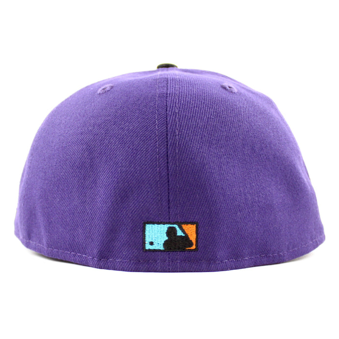 Oakland Athletics Swinging A’s New Era 59Fifty Fitted Hat (Purple Black Lavender Under Brim)