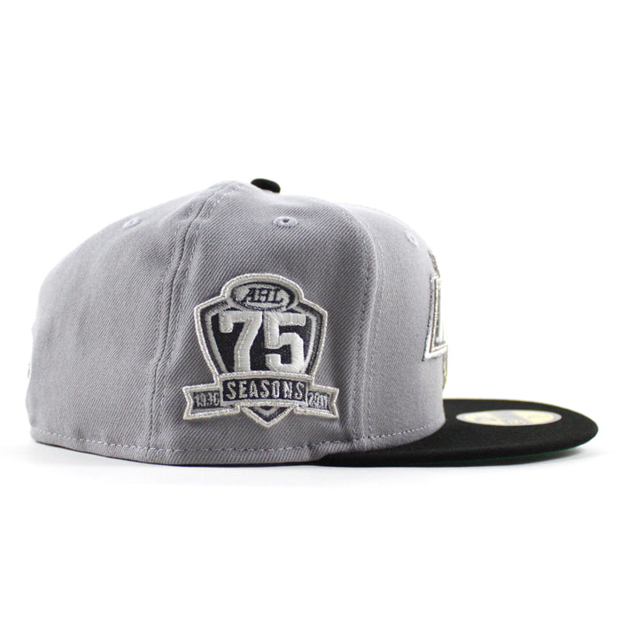 Ontario Reign 75th Anniversary New Era 59Fifty Fitted Hat (Gray Black Green Under Brim)