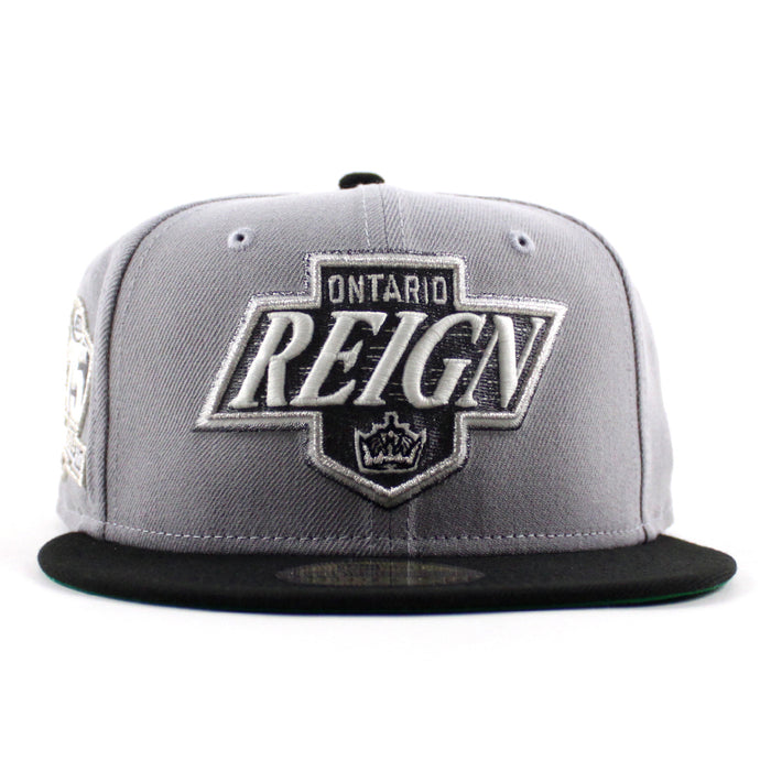 Ontario Reign 75th Anniversary New Era 59Fifty Fitted Hat (Gray Black Green Under Brim)