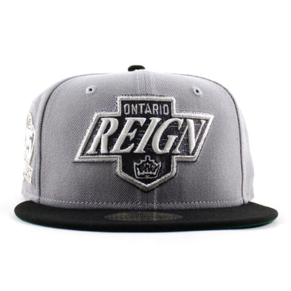 Ontario Reign 75th Anniversary New Era 59Fifty Fitted Hat (Gray Black Green Under Brim)