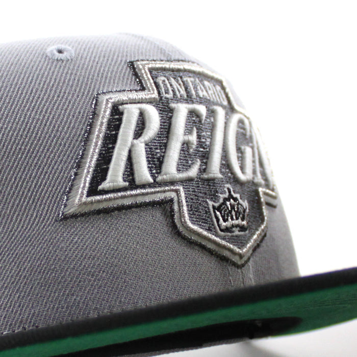 Ontario Reign 75th Anniversary New Era 59Fifty Fitted Hat (Gray Black Green Under Brim)