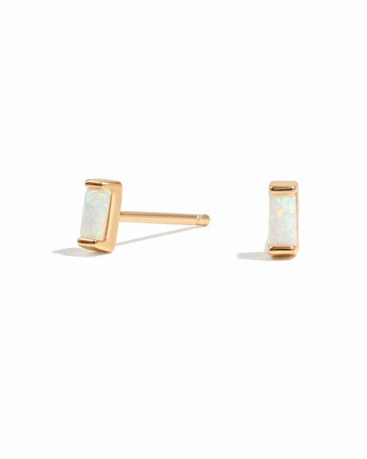Opal Baguette Stud Earrings