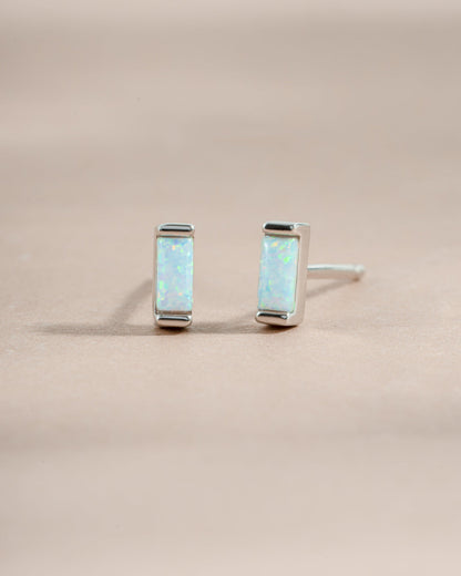 Opal Baguette Stud Earrings