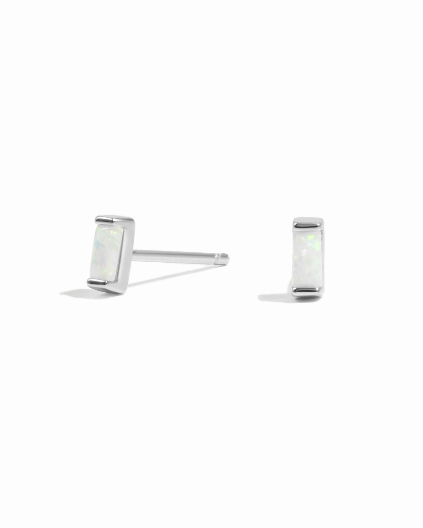 Opal Baguette Stud Earrings
