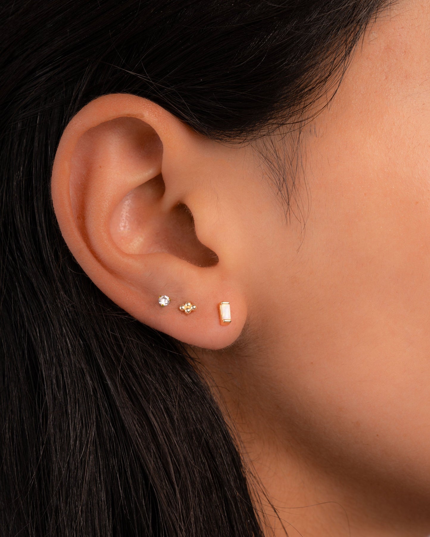 Opal Baguette Stud Earrings