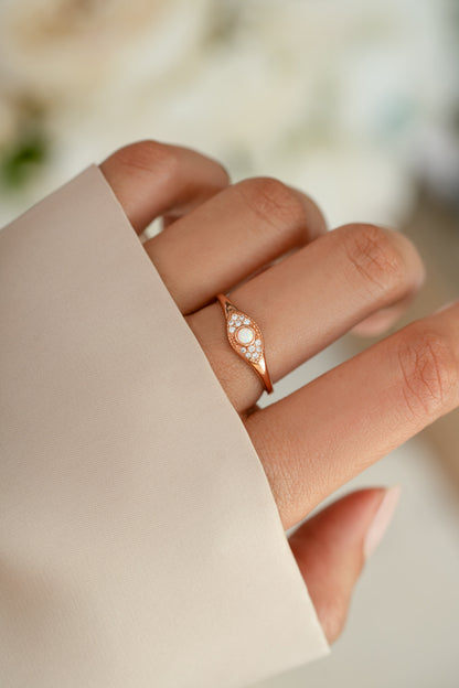 Opal Evil Eye Ring