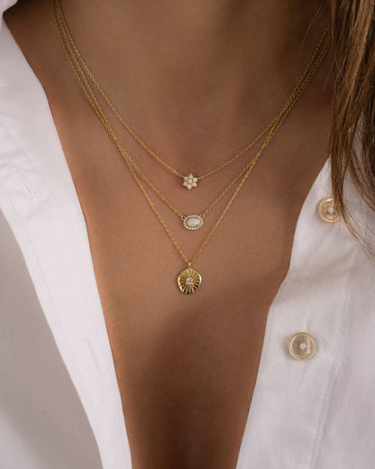 Opal Flower Necklace