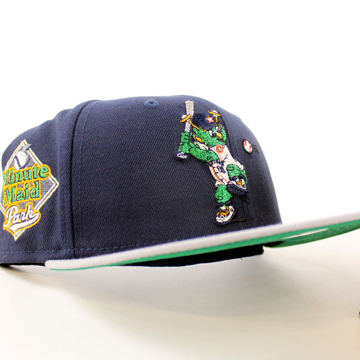 Orbit Mascot Houston Astros Minute Maid Park New Era 59Fifty Fitted Hat (Navy Gray Green Under Brim)