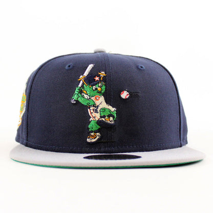 Orbit Mascot Houston Astros Minute Maid Park New Era 59Fifty Fitted Hat (Navy Gray Green Under Brim)