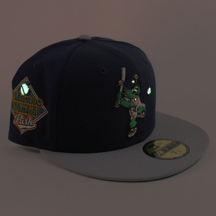 Orbit Mascot Houston Astros Minute Maid Park New Era 59Fifty Fitted Hat (Navy Gray Green Under Brim)
