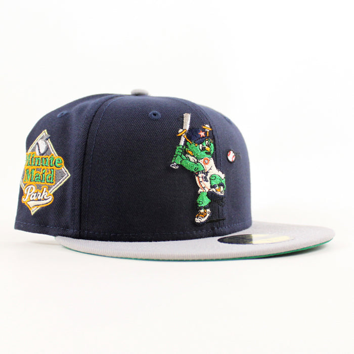 Orbit Mascot Houston Astros Minute Maid Park New Era 59Fifty Fitted Hat (Navy Gray Green Under Brim)