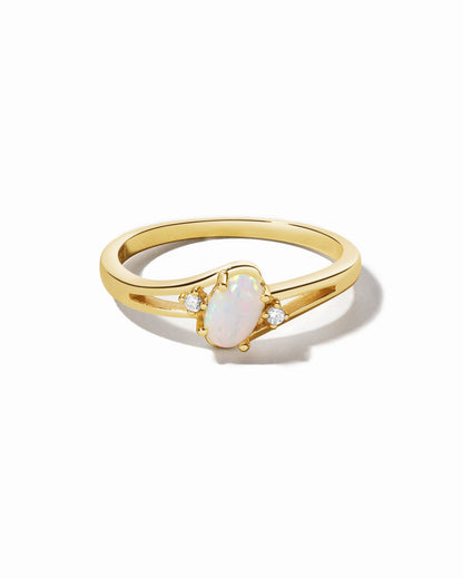 Small Oval Opal Ring