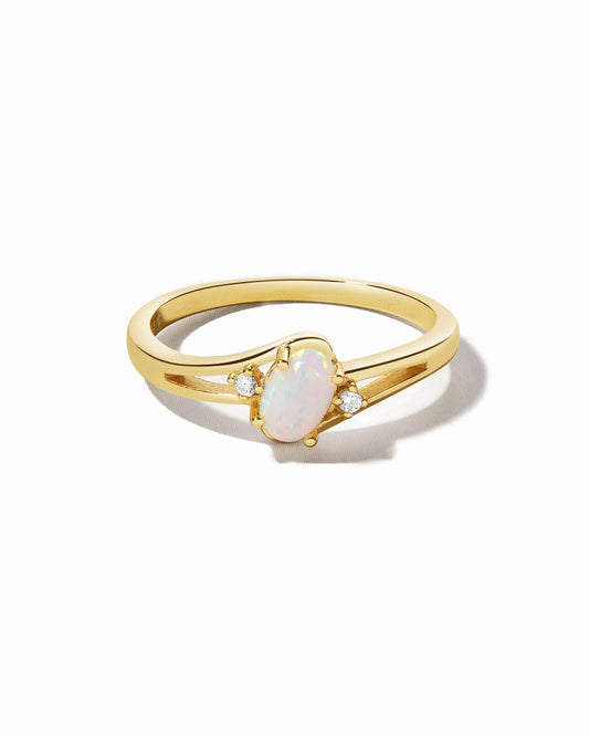 Small Oval Opal Ring