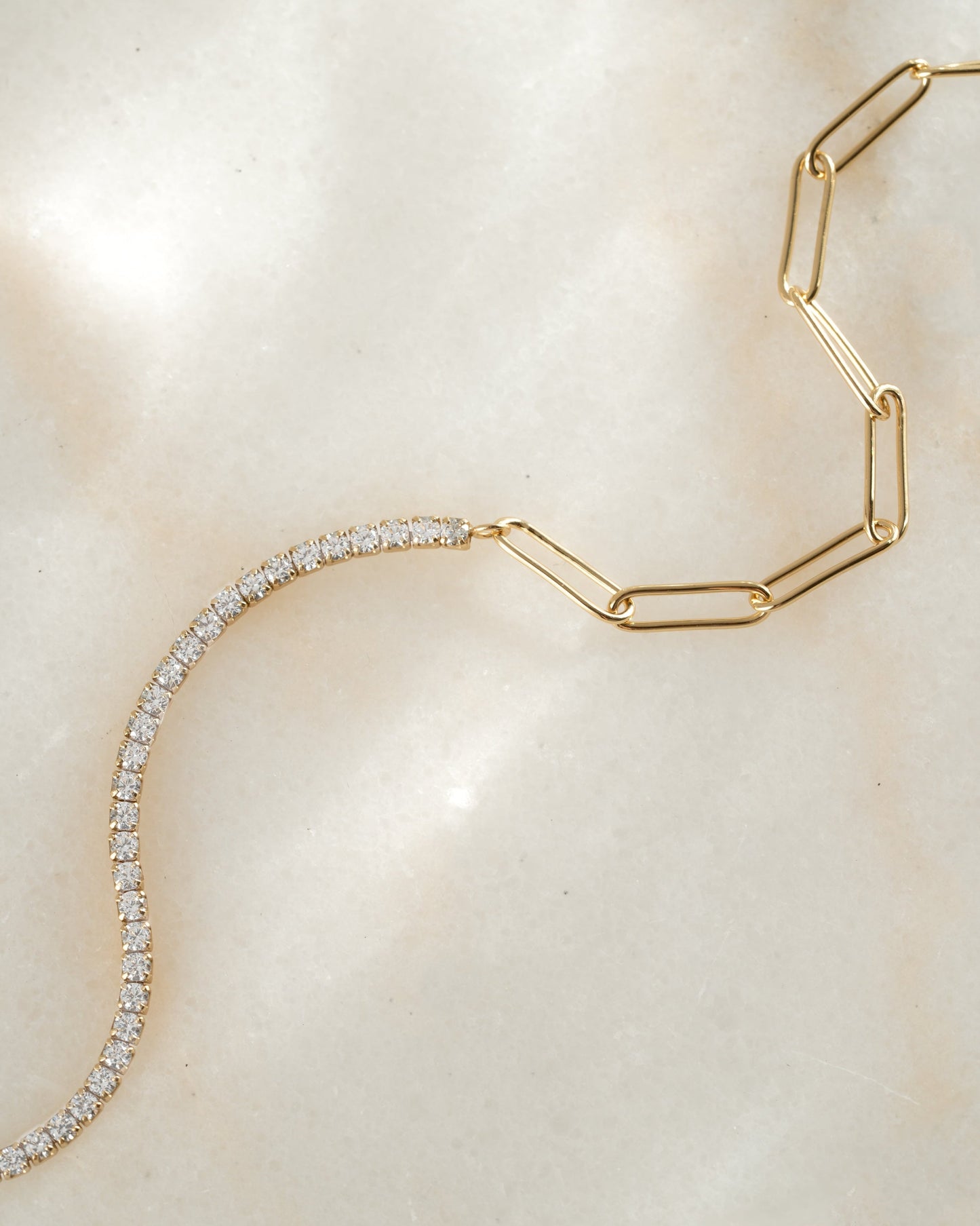 Tennis and Paperclip Necklace