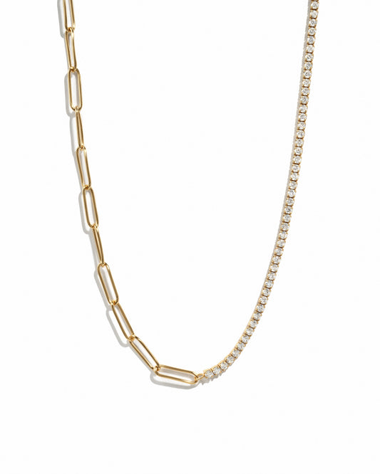 Tennis and Paperclip Necklace
