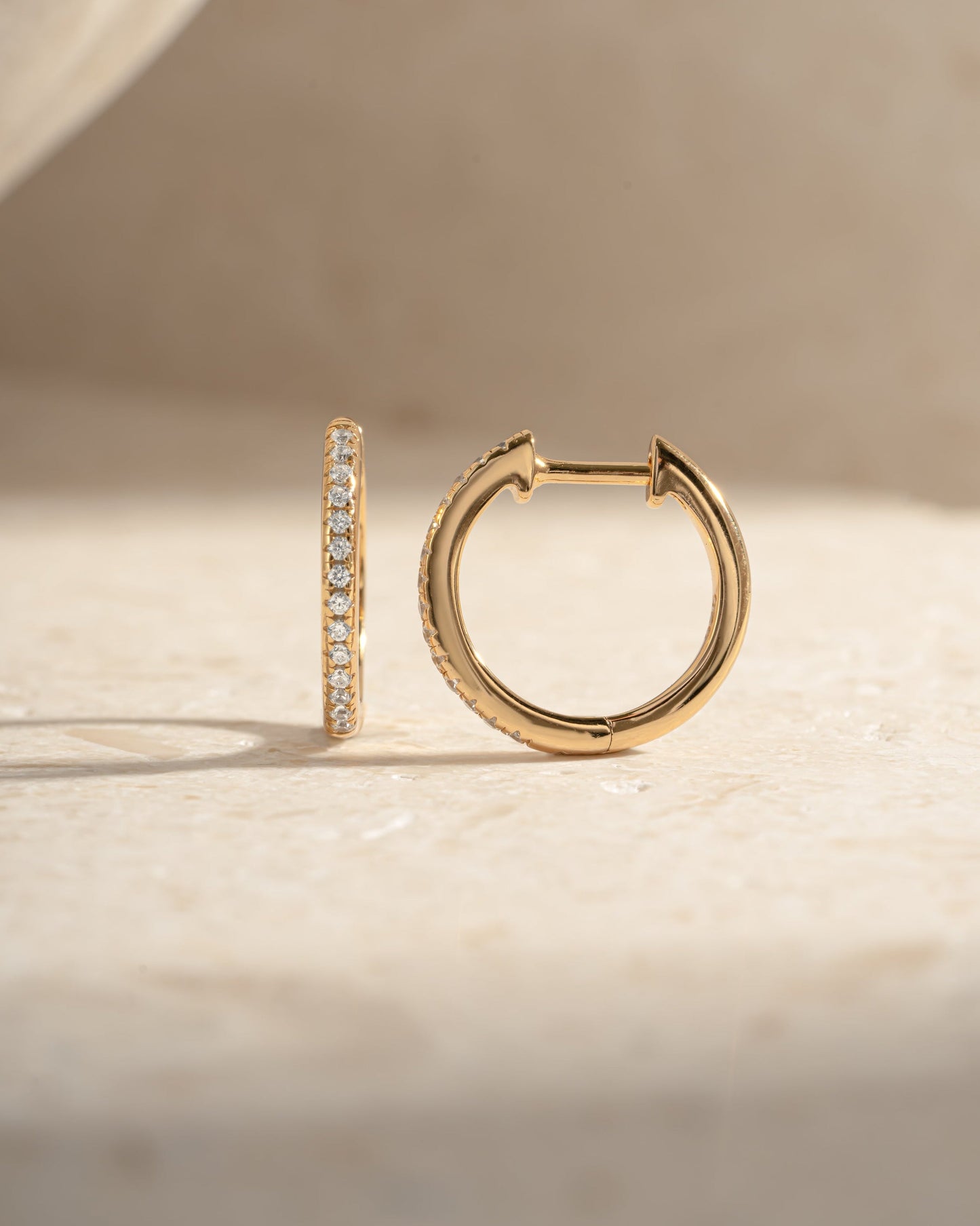 11mm Pavé Huggie Earrings (Two Sizes Available)