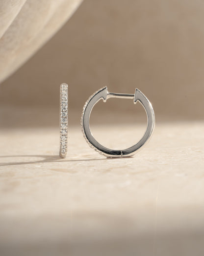 11mm Pavé Huggie Earrings (Two Sizes Available)