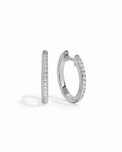 11mm Pavé Huggie Earrings (Two Sizes Available)