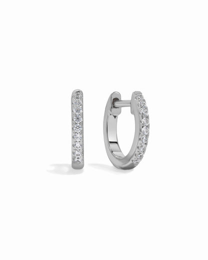 8mm Pavé Huggie Earrings (Two Sizes Available)