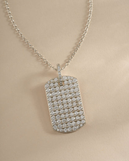 Pavé Dog Tag Necklace