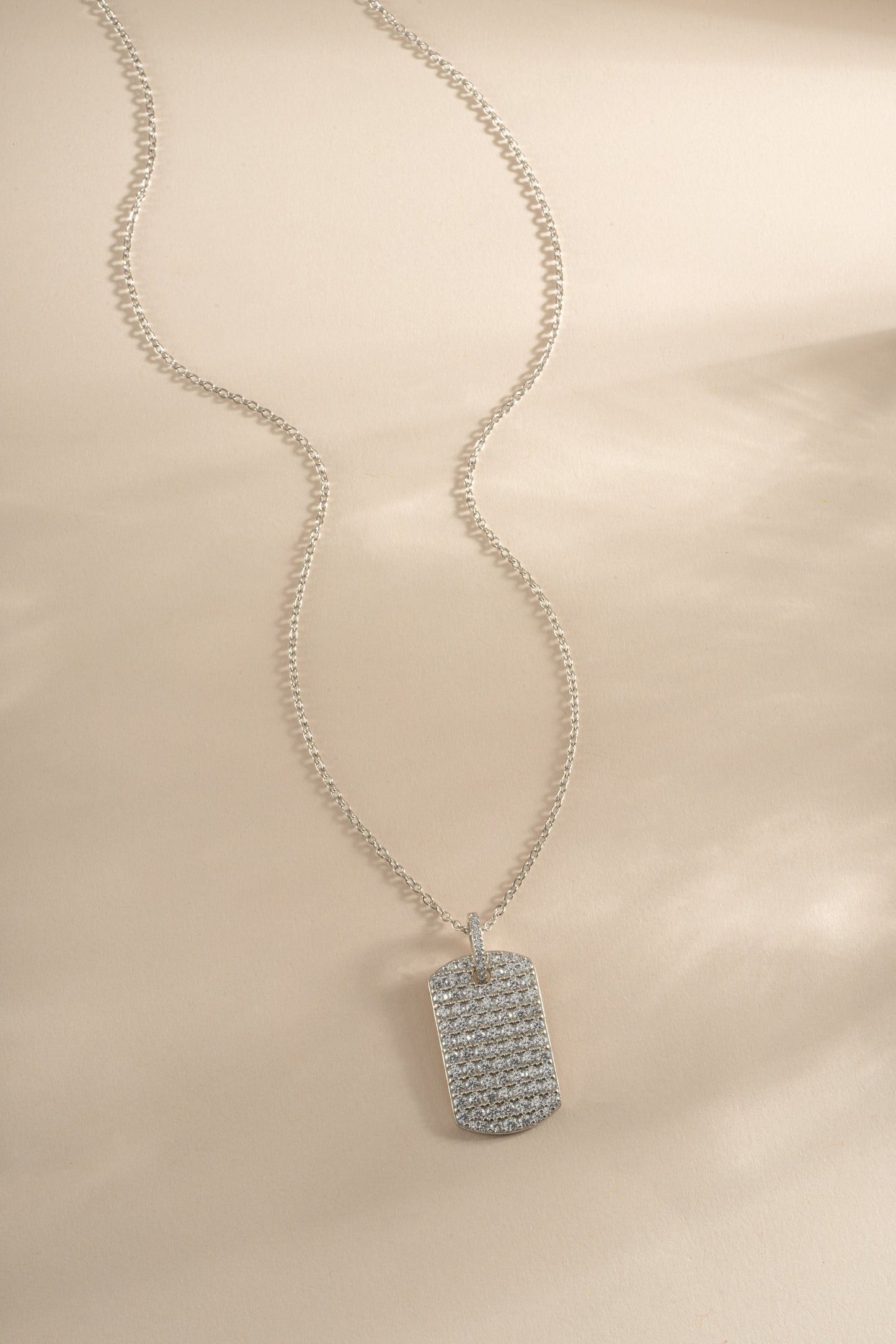 Pavé Dog Tag Necklace
