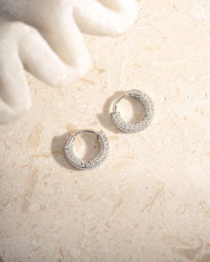 12mm Pavé Hoop Earrings