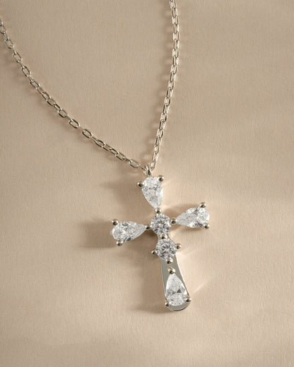 Pear Cut Cross Necklace