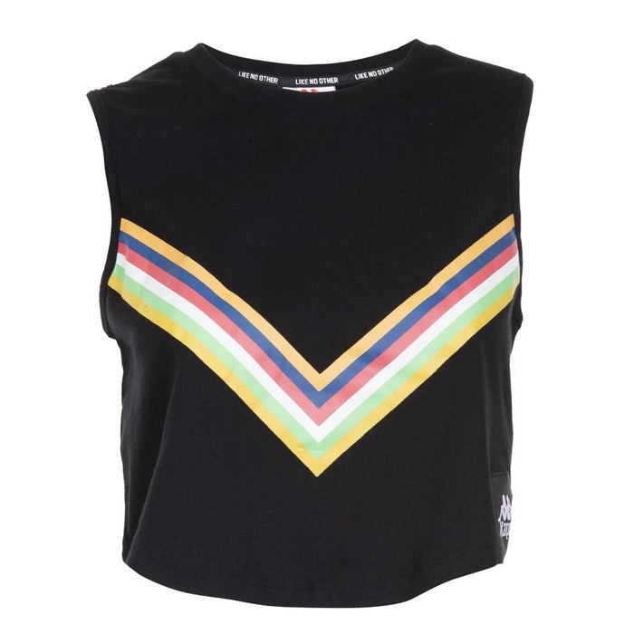 Peto Negro Franja Multicolor