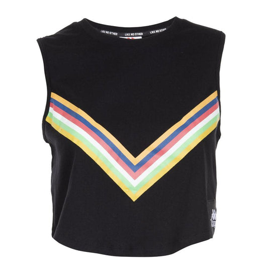 Peto Negro Franja Multicolor