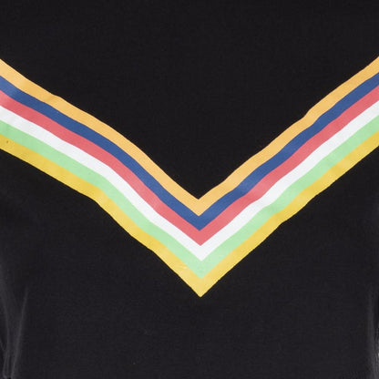 Peto Negro Franja Multicolor