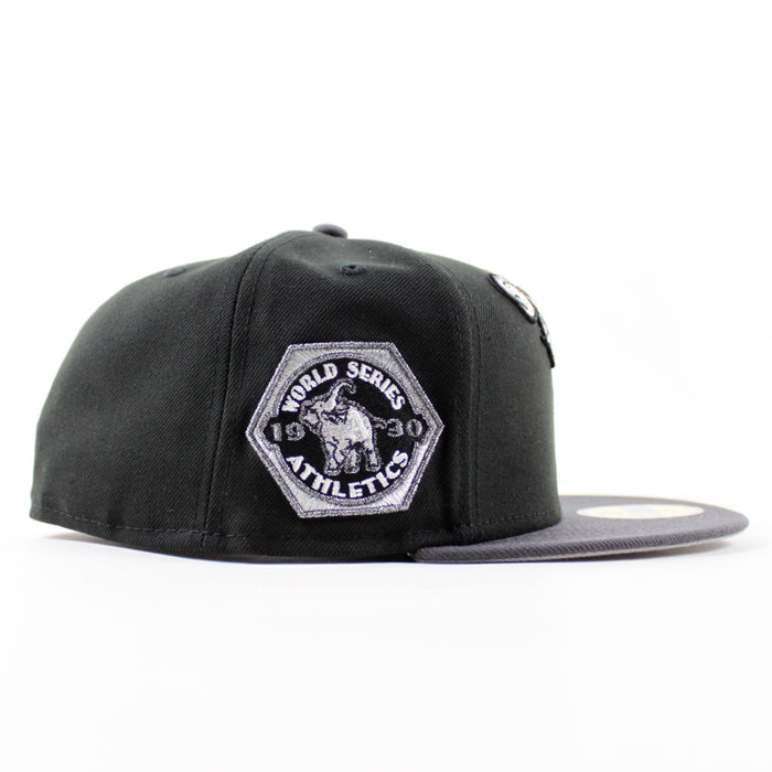 Philadelphia Athletics 1930 World Series New Era 59Fifty Fitted Hat (Black Graphite Gray Under Brim)