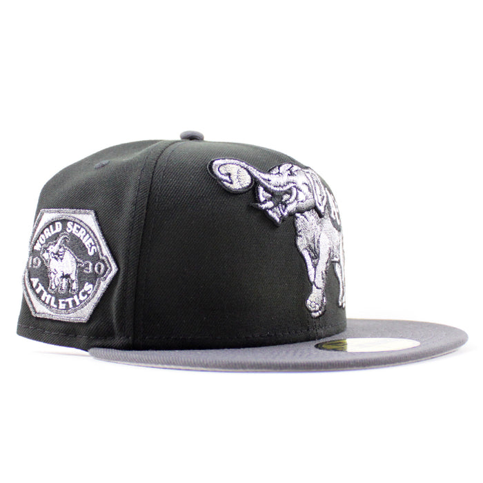 Philadelphia Athletics 1930 World Series New Era 59Fifty Fitted Hat (Black Graphite Gray Under Brim)